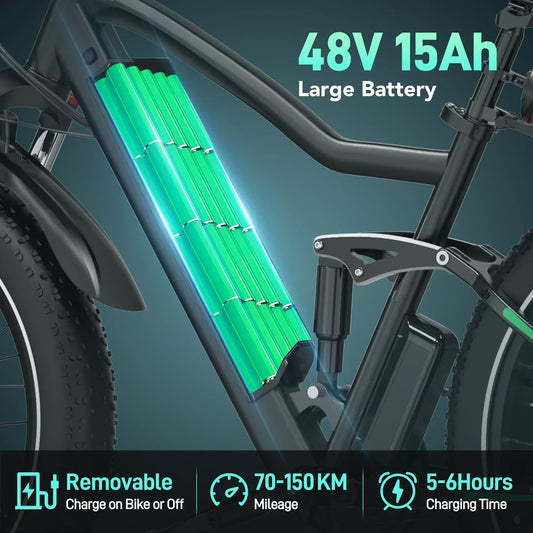 Hitway BK9S 720Wh 26Γ4.0 Inch Fat Tires Electric Bike
