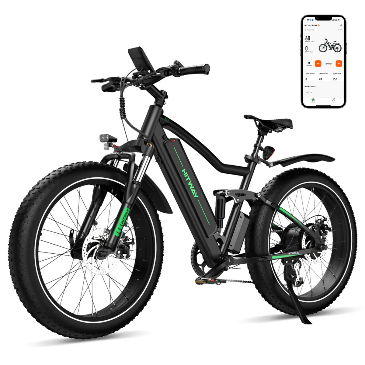 Hitway BK9S 720Wh 26×4.0 Inch Fat Tyres Electric Bike — HITWAY UK electric bike (view 12)