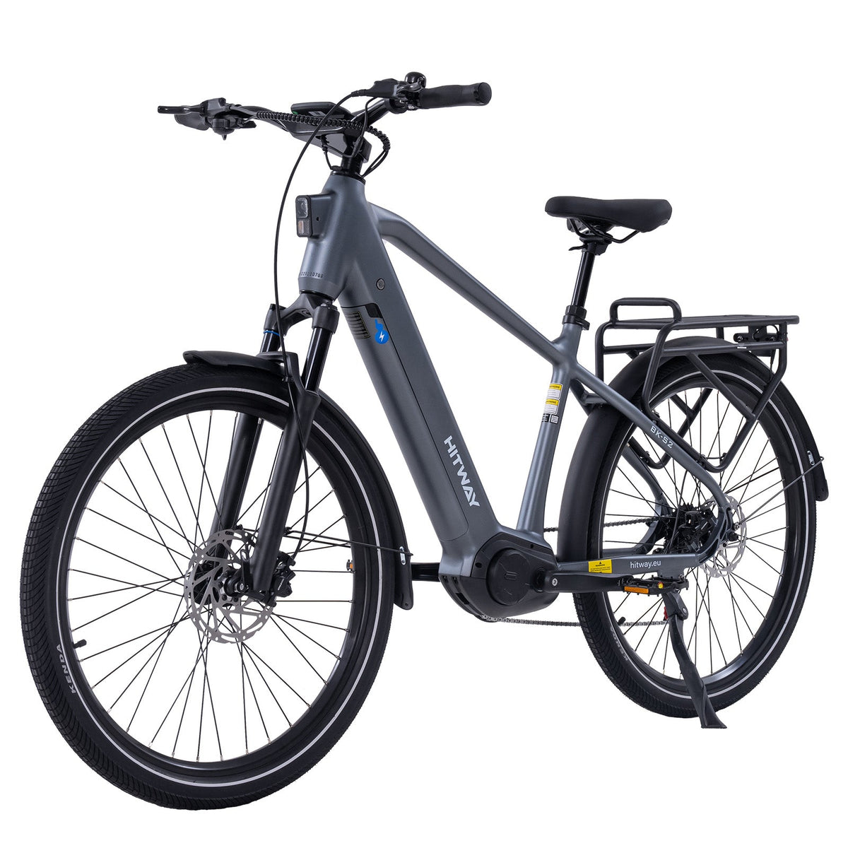 HITWAY BK-S2 Trekking Electric Bike in Grey — Kenda 27.5x2.20 puncture-resistant tyre