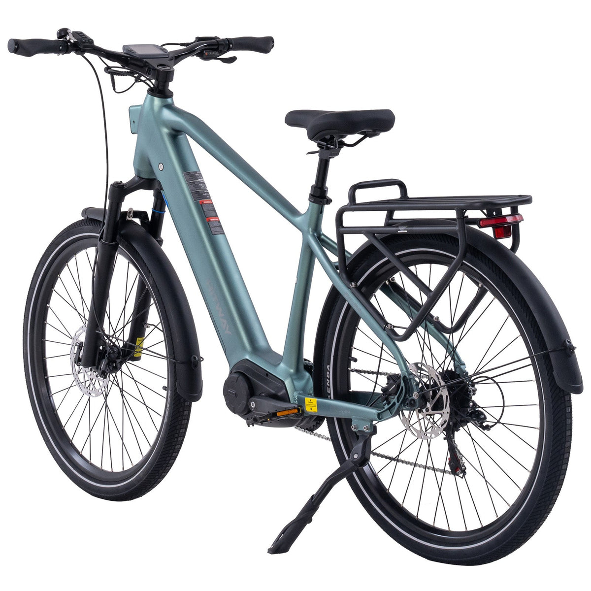 HITWAY BK-S2 Trekking Electric Bike in Grey — step-through frame detail