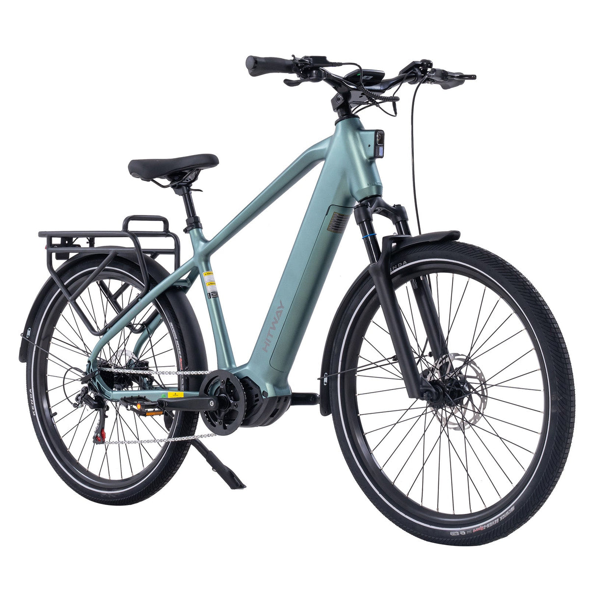HITWAY BK-S2 Trekking Electric Bike in Grey — dropper seatpost and saddle