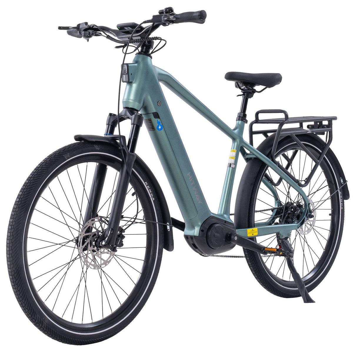 HITWAY BK-S2 Trekking Electric Bike in Grey — drivetrain and rear derailleur