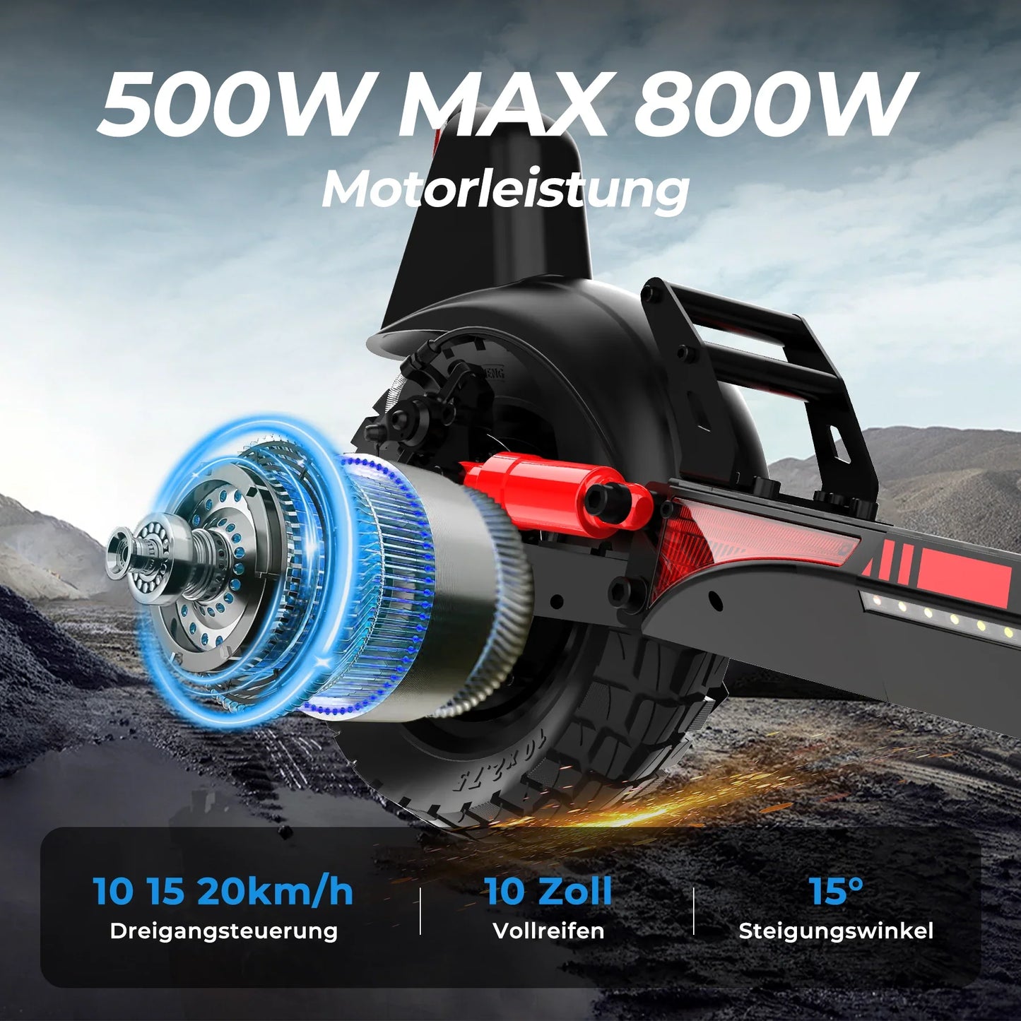 Hitway H9 PRO 48V 20.8Ah Batterie E‑Scooter mit ABE (Straßenzulassung)