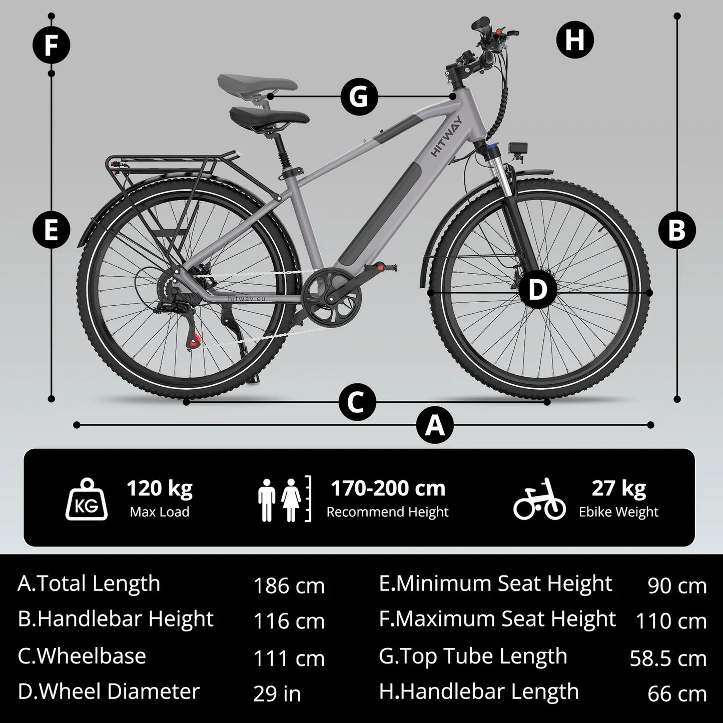 Hitway BK7S Plus 29 inch Electric Bike