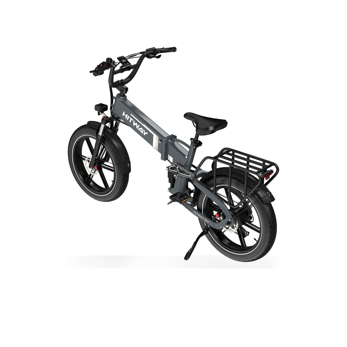 HITWAY BK10S Pro folding electric bike — rear three-quarter view
