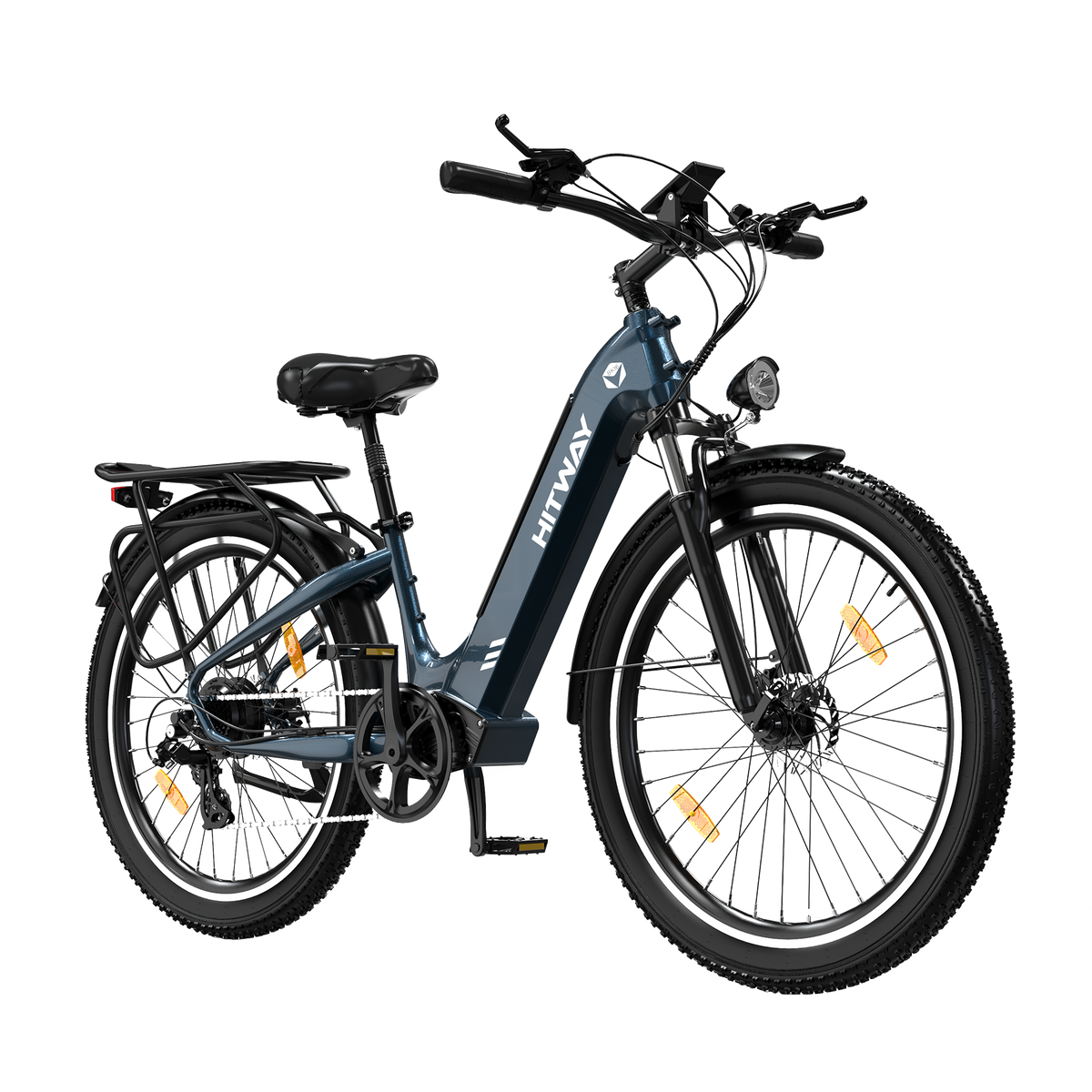 HITWAY BK16 City Electric Bike in Slate Blue — full bike profile