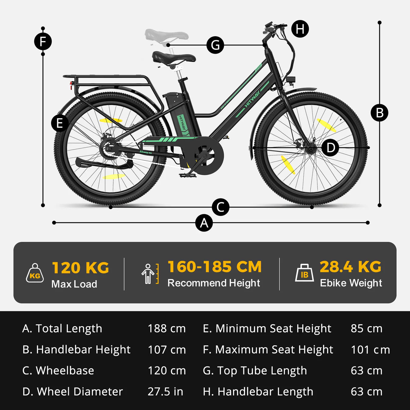 Hitway BK8SL 27.5 inch Electric Bike